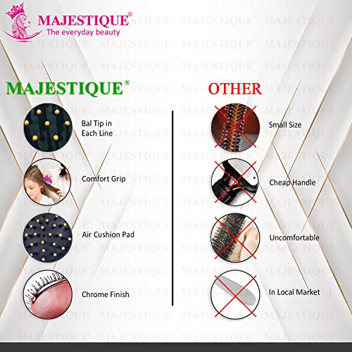 Image of Majestique Mini Pocket Detangling Hair Brush, Soft Ball Tipped Nylon Pin Handheld Massage Paddle Hair Comb for Adults & Kids All Hair Types Mini Travel Detanglers (Multicolor)
