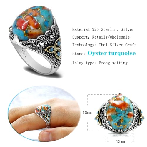 Artever S925 Sterling Silver Men's Gem Ring Fashion Ring Türkiye Style4