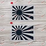 2X Black 4'' Japanese Rising Sun Variant Flag of Japan Naval Car Vinyl Decal Sticker JDM Vinyl die Cut no Background