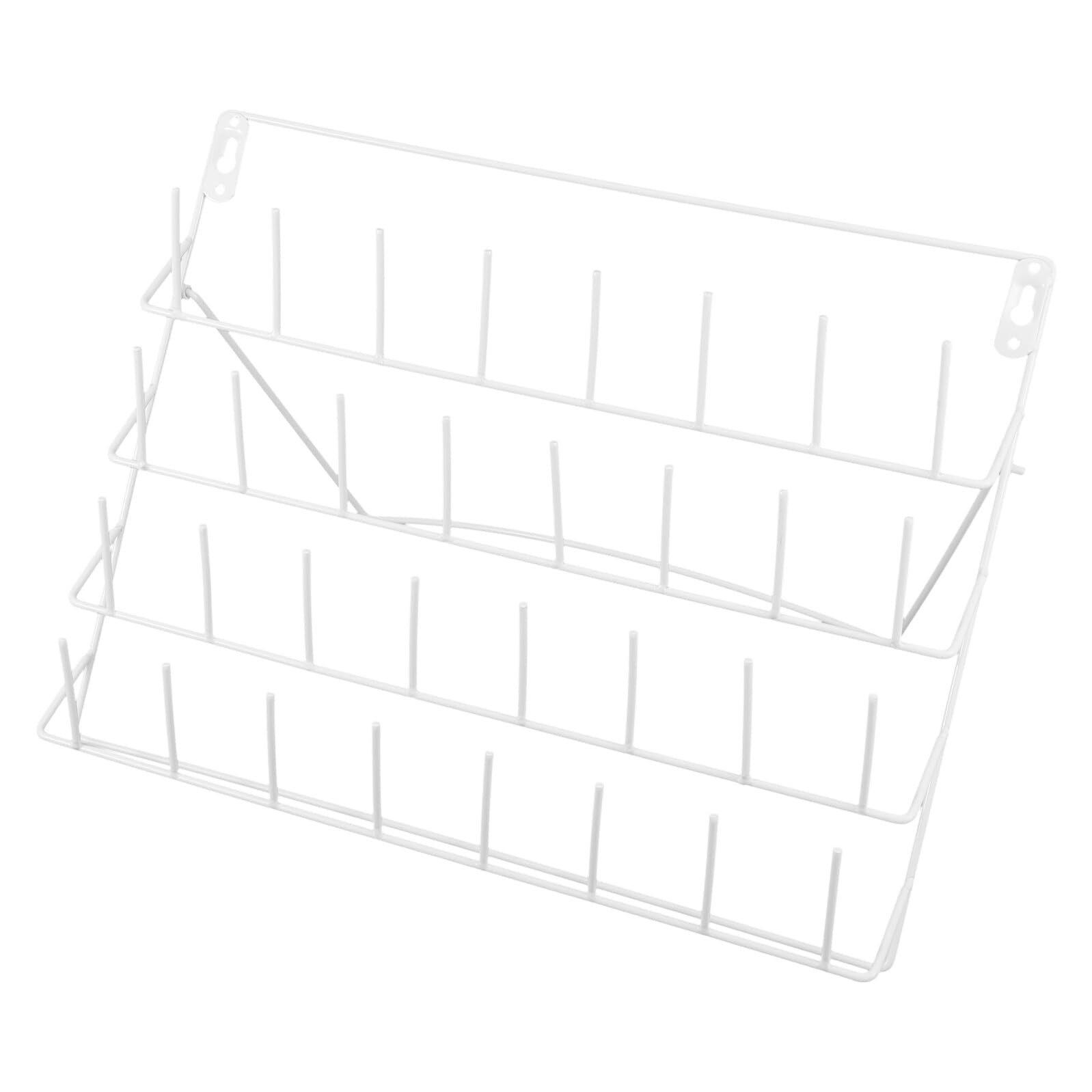 Organizador de Hilo de Bordar de Pared Blanco, 32 Carretes, Hierro