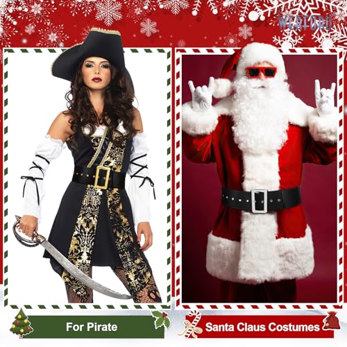 WERFORU Santa Claus Belt Christmas Costume Black Pirate Wide Belt4