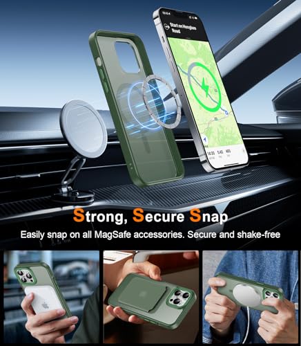 Luhouri LU-YD-FG-I13 PRO MAX-PINE GREEN Enhanced Magnetic For Iphone 13 Pro Max Case With Screen Protector - Wireless Charging Compatible thumb #2