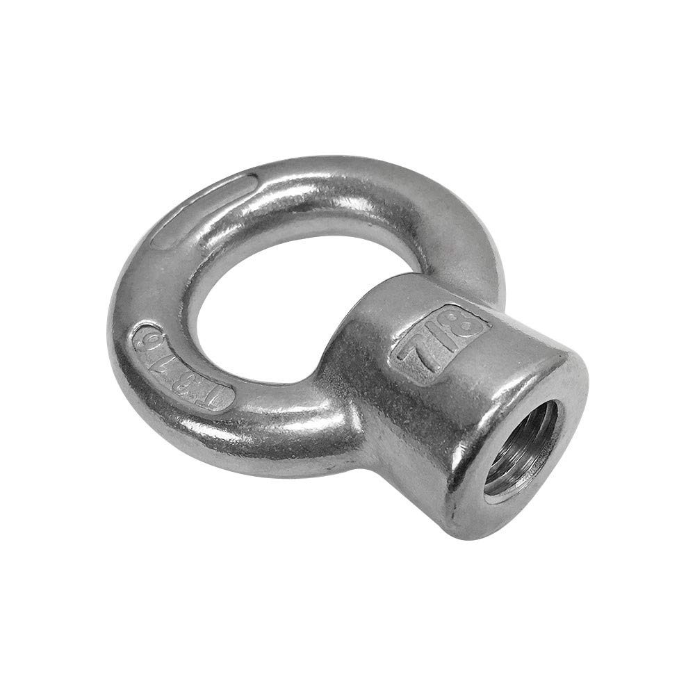 DBMIMPORTERS 1 PC 7/8'' T316SS Lifting Eye Nut Boat Marine with 5,800 LBS Capacity UNC Tap