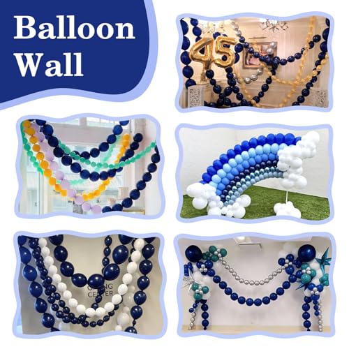 Image of Navy Blue Link Balloons,120Pcs 6Inch Dark Blue Latex Linking Balloons for Birthday Baby Shower Wedding Anniversary Party Decorations