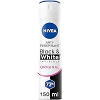 NIVEA Black & White Invisible Original Spray 6 x 150 ml, Deodorante Donna Efficace 72h