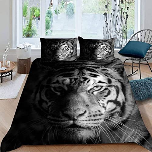 ALABOW 3D Tiger Bettwäsche Set 135x200 cm 2teilig mit Reißverschluss...