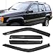 Window Visor Compatible with 1993-1998 Jeep Grand Cherokee, Slim Style Acrylic Smoke Tinted & Semi-Transparent Sun Rain Shade Guard Wind Vent Air Deflector by IKON MOTORSPORTS, 1994 1995 1996 1997