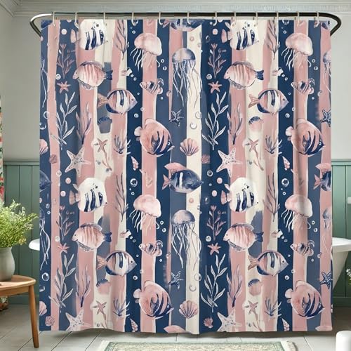 Rideau de douche en polyester bleu marine haut de gamme 183x183