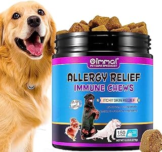 Bieyoc Itchy Allergy Relief Dog Treats, Itchy Dog Skin Relief Chews, Allergy Relief Immune Chews, Anti-Itch & Hot Spots, Stop Itching, Licking, Scratching, Seasonal Allergies, 150pcs/Duck