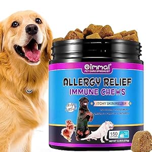 Bieyoc Soulagement des Démangeaisons pour Chien, Soulagement des Allergies du Chien, Mastication Immunitaire, Arrêt des Démangeaisons, Léchage, Grattage, Allergies Saisonnières, 150 Pièces/Canard