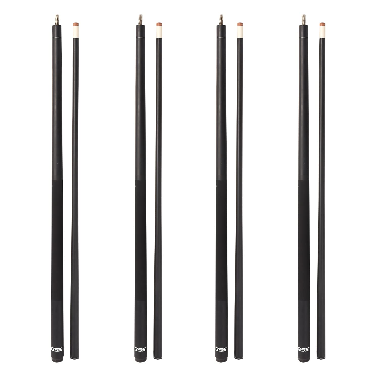 GSE 58" 2-Piece Fiberglass Graphite Composite Billiard Pool Cue Sticks (Several Colors Available, Weight from 18oz, 19oz, 20oz, 21oz)