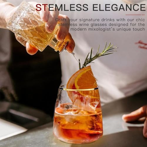 Image of bellemax 300ML Juice and Water Glass Stylish Crystal Highball Drinking Glasses, Medium Size Tumbler Glasses for Juice, Water, Milk, lassi, Cocktails and Sharbat (TR-04, 6 Count (Pack of 1))