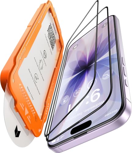 NeverBreak 9H+ Hardness for iPhone 17 Screen Protector 12FT Military Grade Protection (Scratch, Shatter, Drop Resistance) Tempered Glass Full Edge Coverage 6.3' 2025, 2 Pack with De-Bubble Card