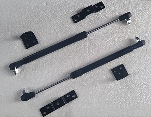 12 Inch Hydraulics Gas Spring Bed Shoker Stay Strut Pneumatic Lift Support Cabinet Hinges for 35 KGs Load Capacity Black - Pack of 2