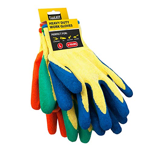 TuulKIT - 3 Pairs of machine washable, multi-purpose lightweight gloves with good grip, for men and women, ideal for gardening, DIY & construction (M)