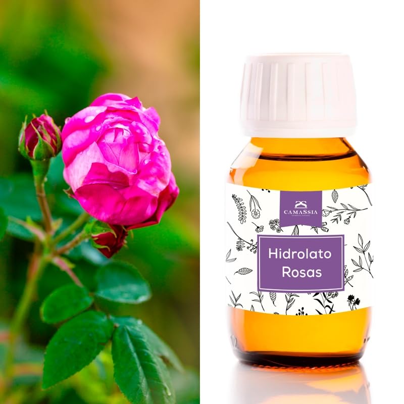 Camassia Agua de rosas (Hidrolato de rosas) | Hidrolatos y Aguas florales para cosmética | Hidrolato de destilación con conservante | 100ml