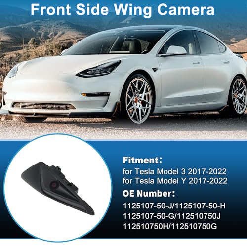Image of Front Right Side Fender Camera for Tesla Model 3 Model Y 2017-2022 Trun Signal Repeater Wing Cam Replacement Park Assist Camera Replace No.1125107-50-J /1125107-50-H /1125107-50-G