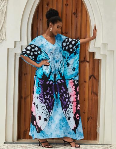Image of NFVNKJ Women's Plus Size Beach Lounge Kaftan Maxi Dress Swimsuit Coverup for Women