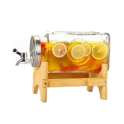 TAKEYドリンクサーバードリンクサーバー ガラス 大容量 3L/5L 冷水筒 密閉タンク 蛇口付き 飲料ポットガラス保存ボトルプボトル 冷蔵庫 ポッ ジュース ビール バレルディスペンサー 貯蔵容器 飲料水バケット ガラス 撥水 (3 リットル: ABS