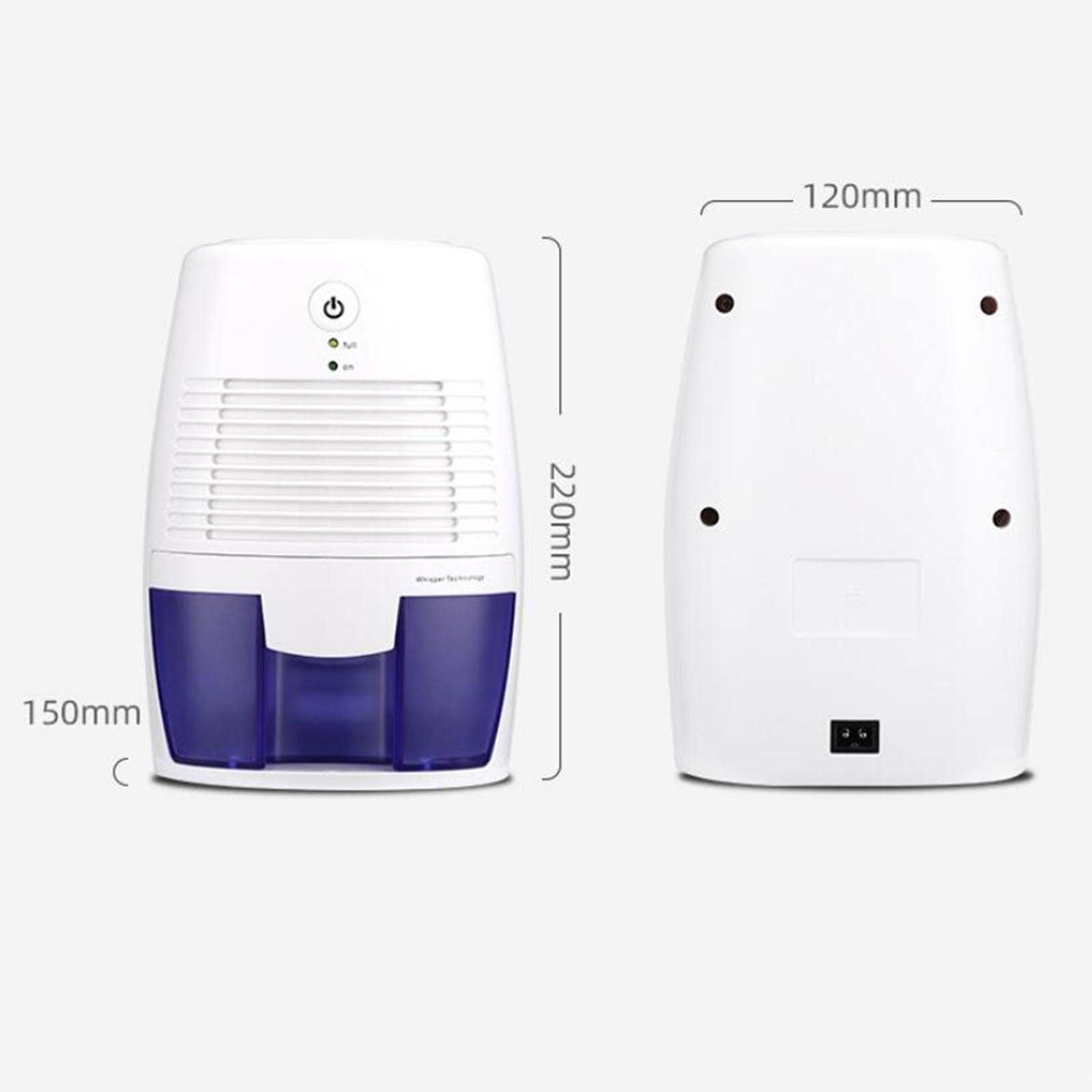 Mini Deumidificatore d'Aria, Asciugatore d'Aria, Assorbitore di umidità, Spegnimento Automatico, USB, 500 Ml