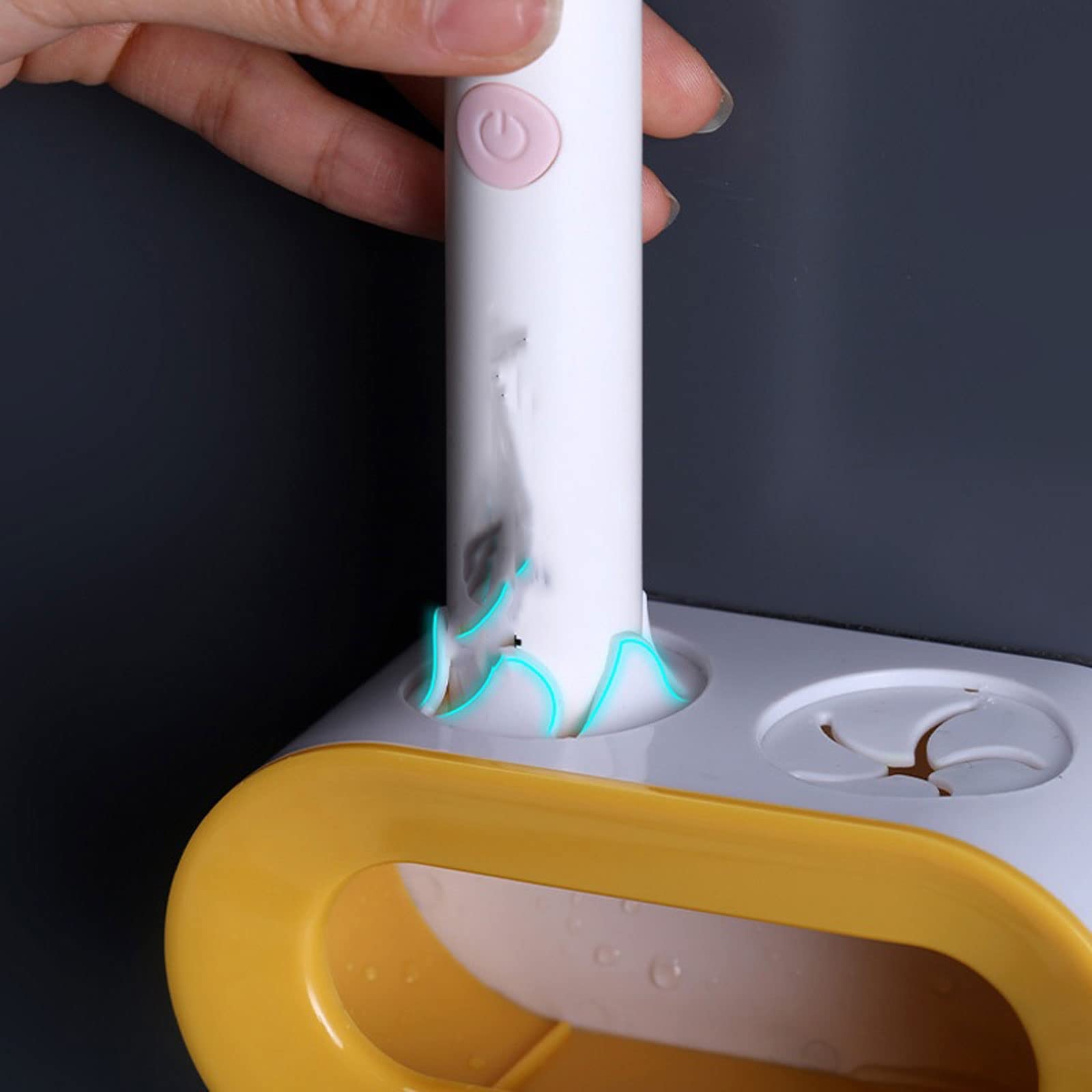 JINGYAN Porta spazzolini Double Hole Toothbrush Rack Bathroom Electric Holder Punch free Storage
