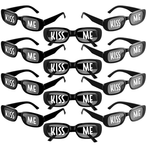 Cuffbow 12 Pairs Kiss Me Sunglasses Funny Sunglasses Party Eyeglasses for Women Men Weddings Party Accessories Gifts