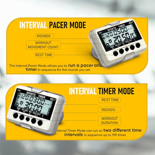 T-5050 Sports Interval Timer with Pacer, Stopwatch, and Clock - Image 3