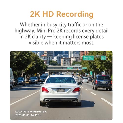 Image of DDPAI 2K QHD Dash Cam for Car [2026 Edition], with 1440p Camera | Emergency Accident Lock | Wi-Fi & App Control | Super Night Vision | 140 Wide Angle | G-Sensor | Built-in Capacitor, Mic