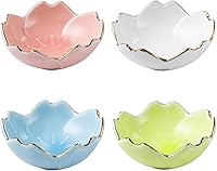 Vista 9 de Juego de 4 platos de salsa Sakura, platos de aperitivo de cristal con flor de cerezo rosa, cuencos de inmersión, platos de degustación, platos