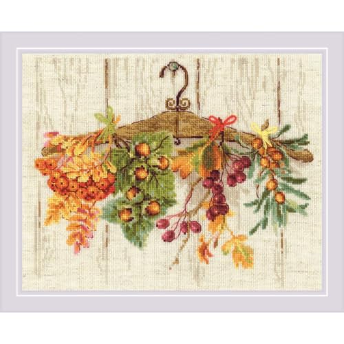 Image of RIOLIS - Gifts of Autumn 2037, Cross Stitch Kits 11.75 inchX9.5 inch, Cross Stitch Kits for Beginners & Advanced, Crossstitching Kit Adult, Embroidery Counted Stitching Kit