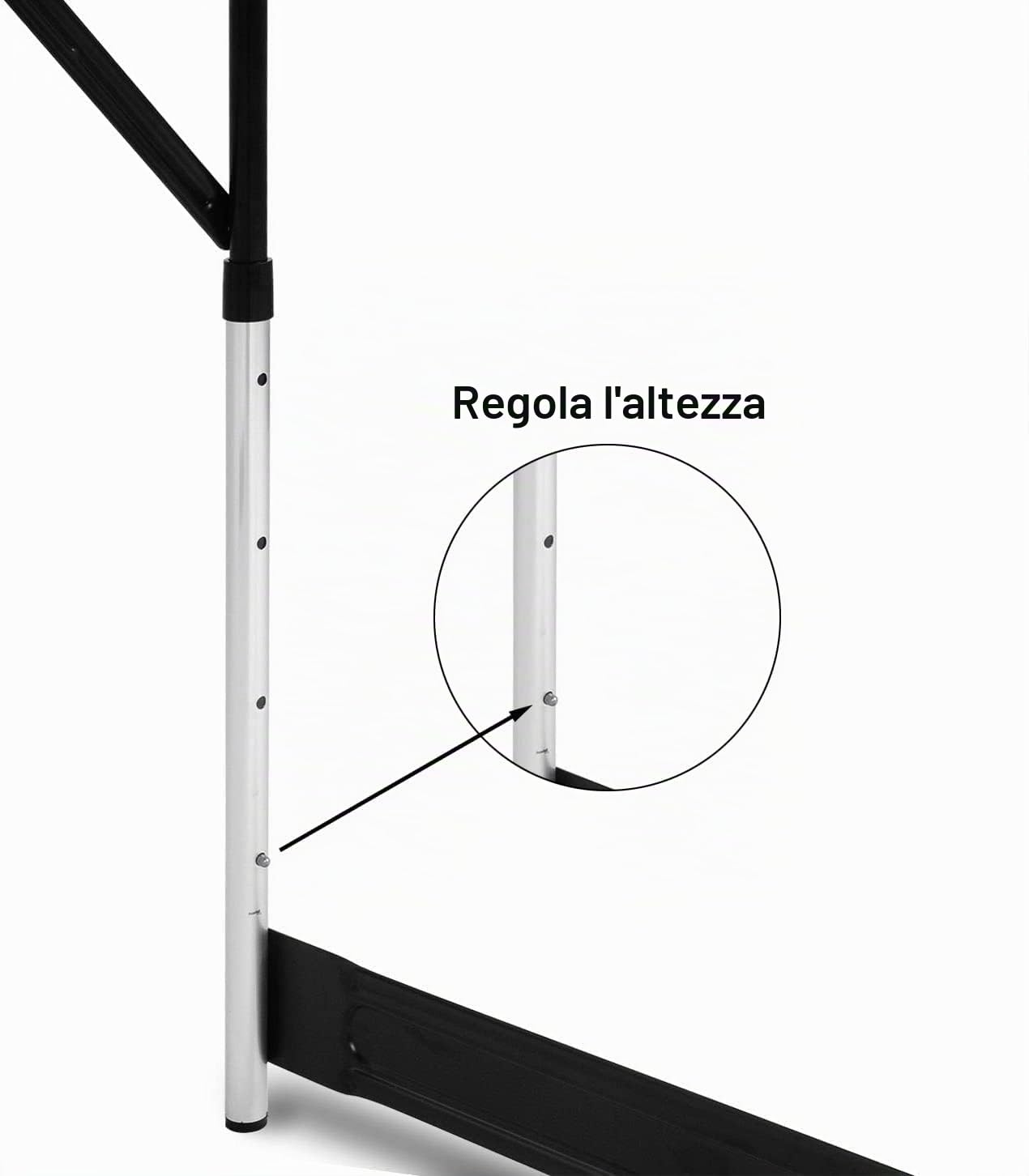 eSituro Tavolo da Campeggio Regolabile in Altezza (73-94 cm), Tavolo Pieghevole Salvaspazio in Alluminio, per Giardino, Picnic, Leggero, Nero 100x60x94 cm