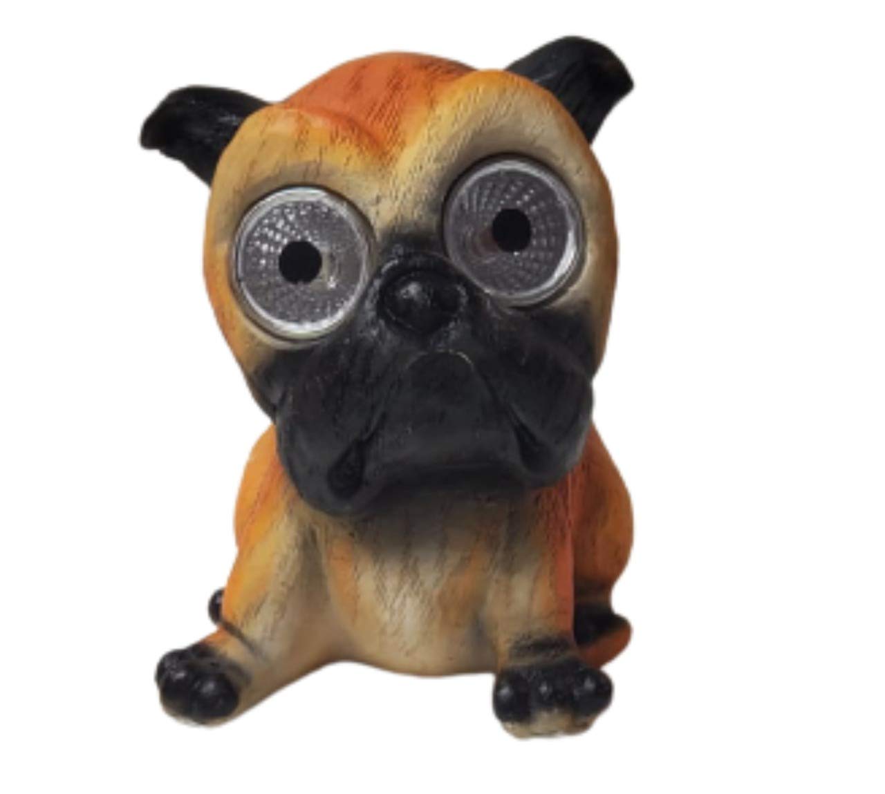 Divas World Solar Powered Animal LED Lights Bright Eye Outdoor Garden Patio Ornaments (Bulldog)