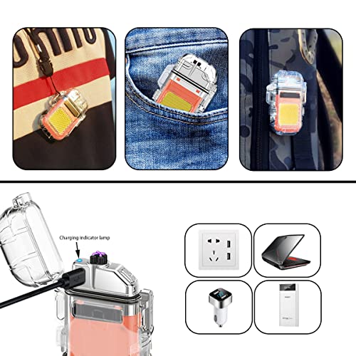 Encendedor eléctrico doble arco USB naranja miniatura 5