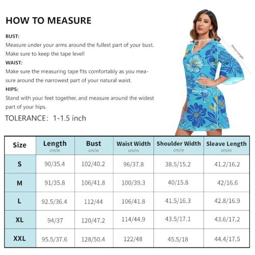 Robe trapèze mousseline fluide masquant les rondeurs imprimé bleu - 5