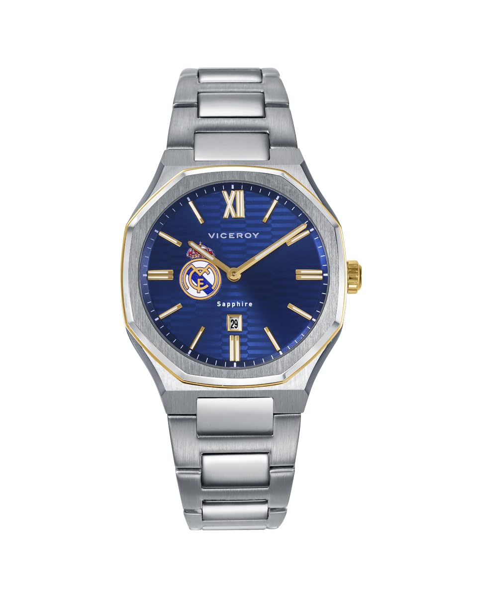 Viceroy Reloj Oficial Real Madrid para Mujer - Licencia Oficial - 33 mm - Esfera Azul - Resistente al Agua 10 ATM - Movimiento de Cuarzo – 45000-99
