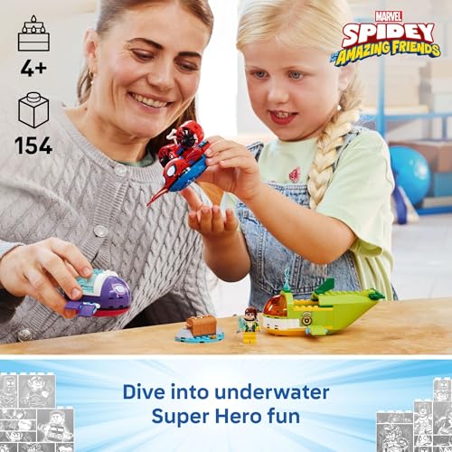 Image of LEGO Marvel Spidey and His Amazing Friends Spidey: Underwater Vehicles Building Toy for Kids - Super Hero Pretend Play Set for Preschool Boys & Girls, Ages 4+ - Gift Idea for Birthdays - 11207