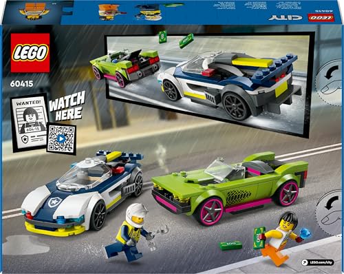 City Inseguimento della Macchina da Corsa, Set con 2 Modellini di Auto da Costruire della Polizia, Giocattolo per Bambini e Bambine da 6 Anni in su con Veicolo di Emergenza e 2 Minifigure 60415 - Lego - Immagine 10