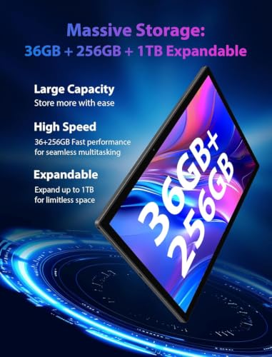 Image of 2026 New 14 inch FHD Android 14 Tablet | 36GB RAM + 256GB ROM (1TB Expand) | 8-Core 2.0GHz | 11580mAh Battery | 8+13MP Cam | 4 Speakers | Dual WiFi | Stylus & Gray Finish - All-in-One Power