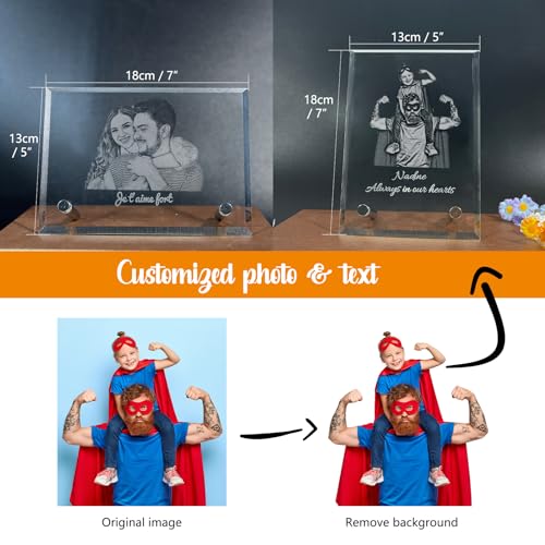 Foto incisa in una cornice di cristallo, cornice