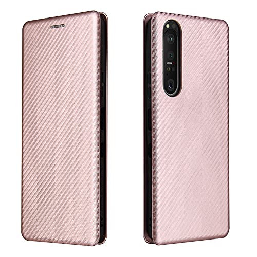 Étui pour Sony Xperia 1 III antichoc à rabat coloris or rose