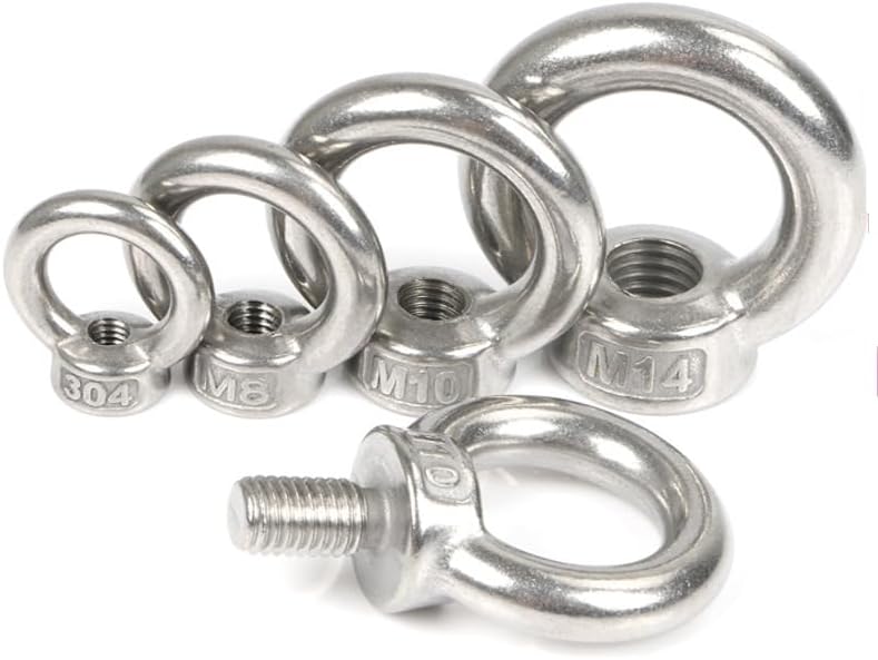 Generic M3 M4 M5 M6 M8 M10 M12 304 stainless steel Lifting eye nuts/Screw Ring eyebolt Ring Hooking nut screws - (Size: M5 2pcs, Color: Nut)