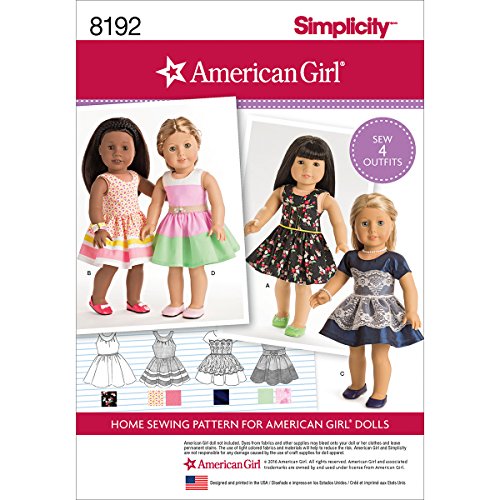 Simplicity 8192 American Girl 18'' Doll Sundress Clothing Sewing Patterns