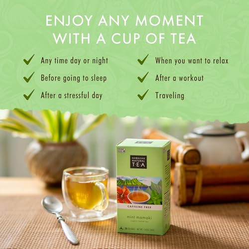 Image of Hawaiian Natural Tea Organic Mamaki Mint Tea, Caffeine Free - 20 Bags