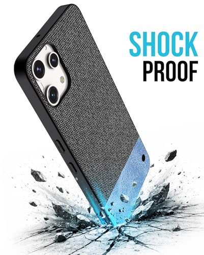 Image of Kapa Soft Fabric & Leather Hybrid Protective Back Cover for Nothing Phone 3A LITE | Shockproof Slim Hard Anti Slip Back Case (Black,Blue)