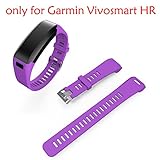 Band for Garmin Vivosmart HR, Garmin Vivosmart HR Replacement Soft Silicone Bracelet Sport Strap WristBand Accessory by ULT-unite (violet)