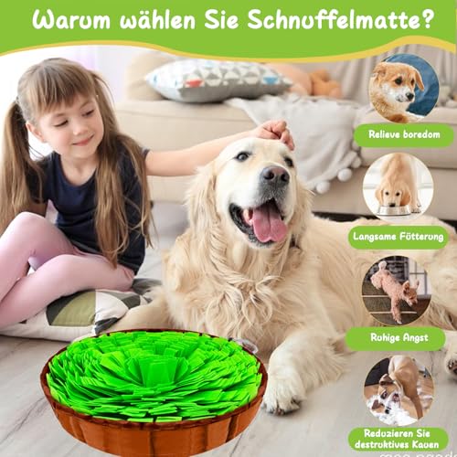 Schnüffelteppich Hund, Haustier Schnüffelmatte Hunde, Leckmatte Hund, Futter Schnüffeln Fütterung Matte, Welpe Langsam Füttern Training Matte, Fördert die Natürliche Nahrungssuche und Stressabbau