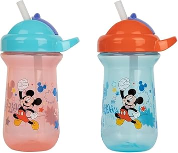 Tomy - The First Years Disney Mickey Mouse Toddler Straw Cups, 2Pk