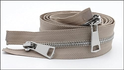 Fermeture éclair doudoune 120 cm longue glissière séparable kaki maille 5#