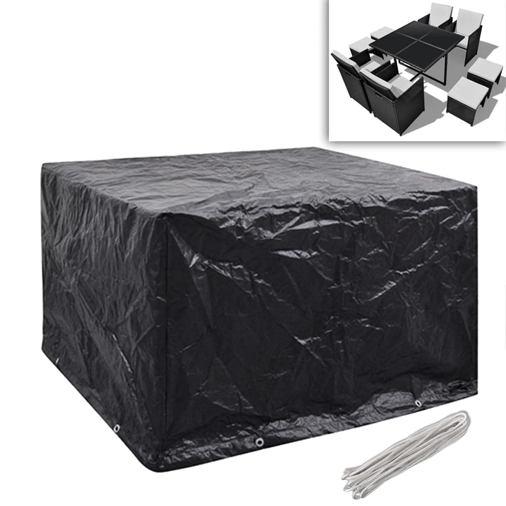 Lot de 2 housses de meubles de jardin en polyrotin pour 4 personnes 113 x 113 cm
