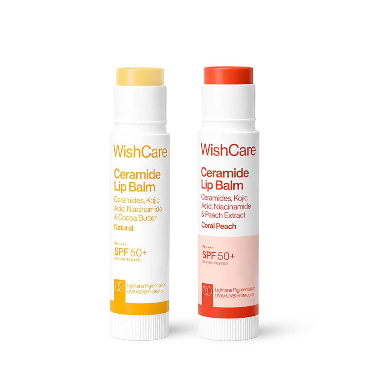 WishCare Lip Balm Combo (Tinted & Untinted) | With Kojic Acid & Niacinamide | Hydrating & Brightening Lip Care | Heals Dry Lips, Reduces Pigmentation & Adds Soft Tint | For Smooth, Even-Toned Lips (Natural & Coral Peach)-picture-32